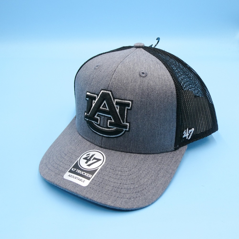 '47 Brand Trucker Hat Mens One Size Auburn Tigers Grey Black Mesh Snapback Cap